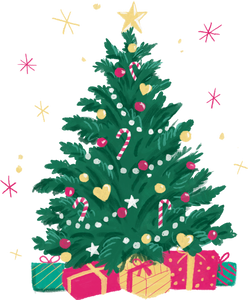 Painterly Patterned Christmas Tree