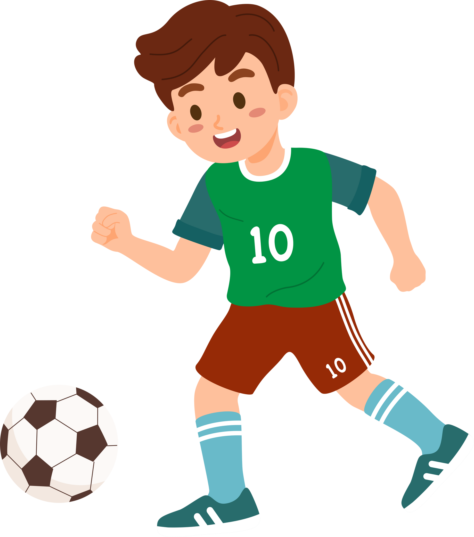 Boy playing soccer football. Sport play for kids exercise concept.
